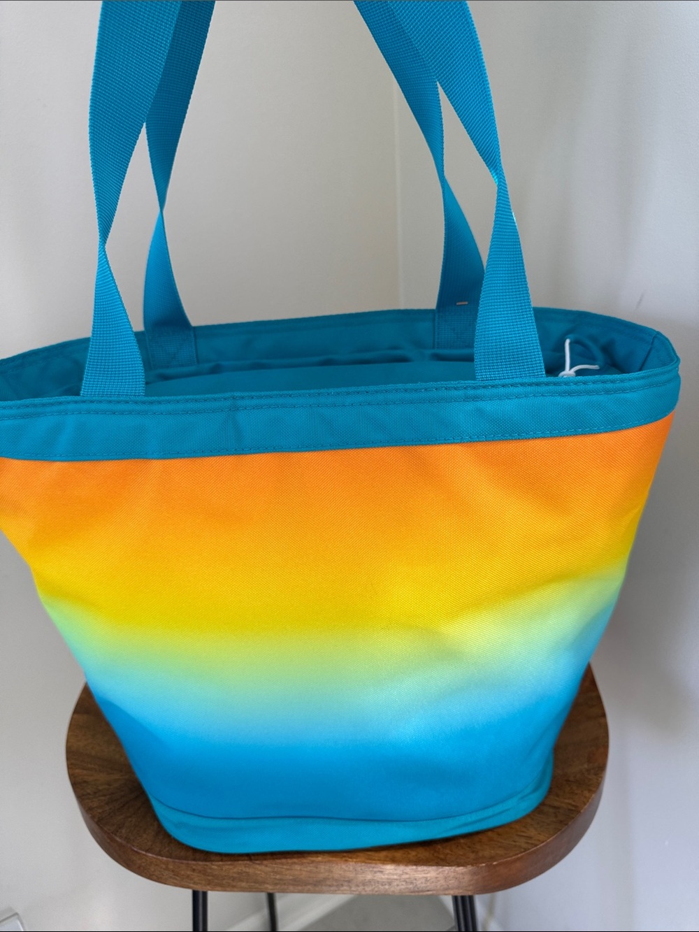 Ombre Blue & Orange Cooler Tote - Insulated Beach Bag, NWT - Picture 2 of 8